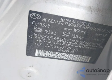 2018 Hyundai Elantra Sel из США, поврежденный, VIN 5NPD84LF2JH282521